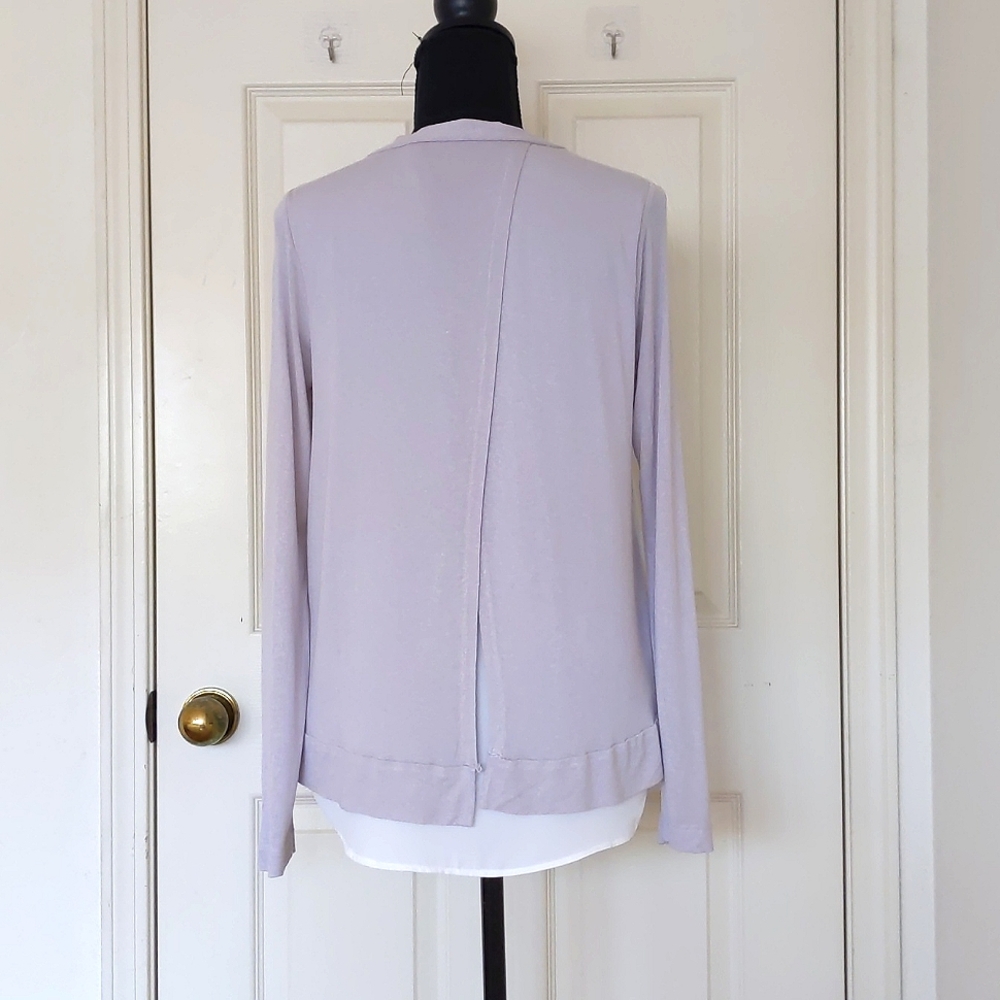 Two Color, Two Fabric And Two Layers Back Long Sl… - image 2